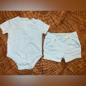 ‼️NWOT: Little Lad Baby Blue Onesie Set - 0-3M
